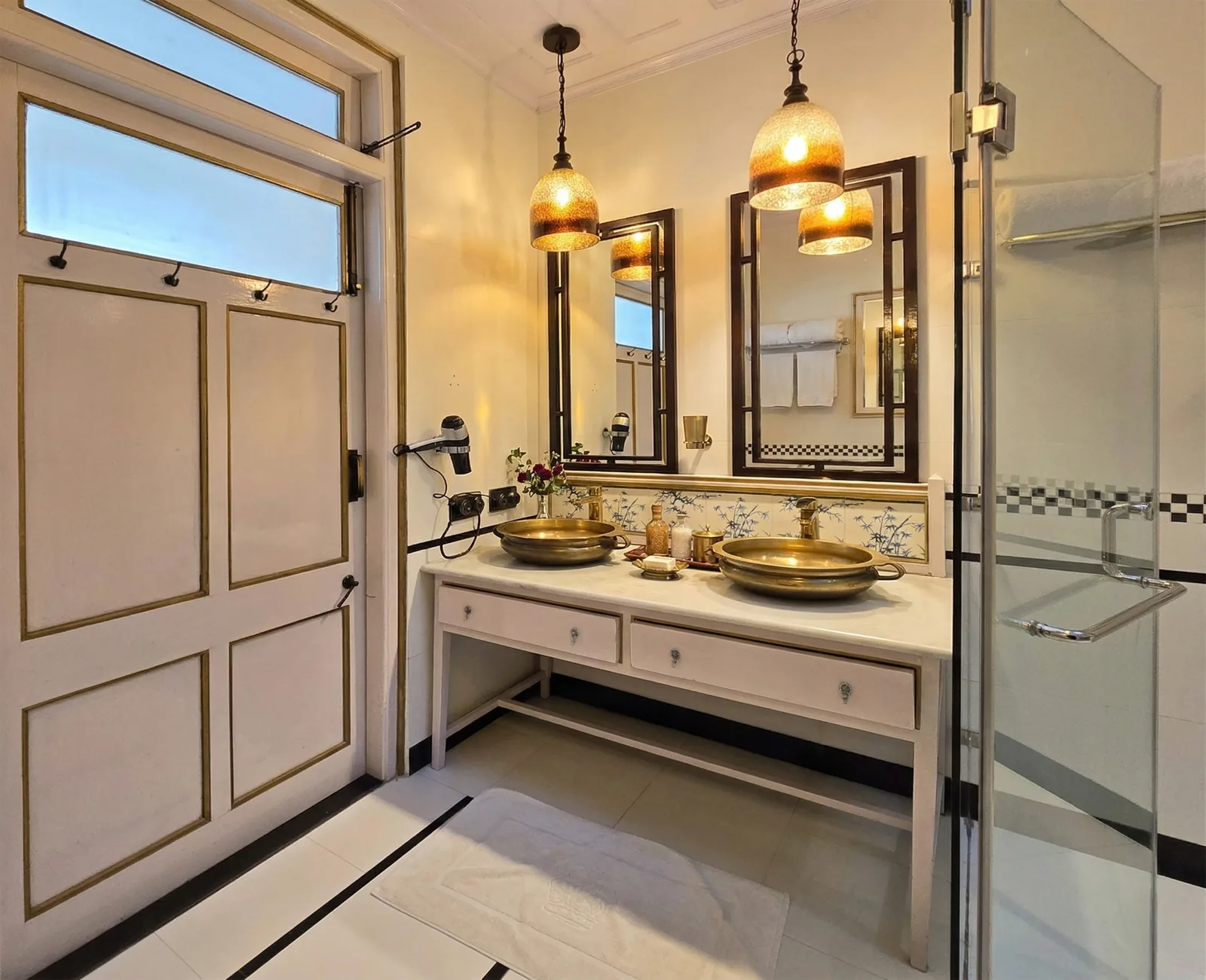 Royal Suite bathroom — marble finishes and period fittings in the palace's grandest suite