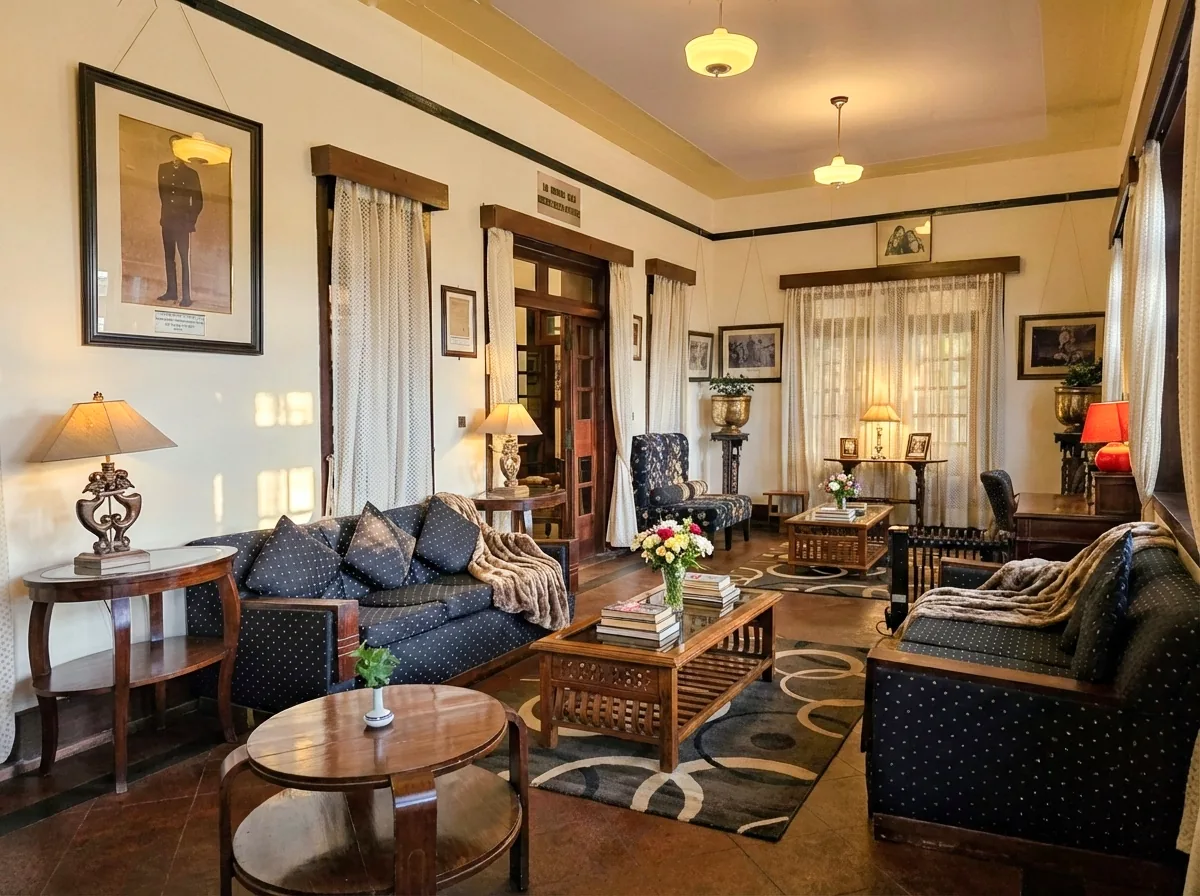 The Tiger Lounge — multi-cuisine restaurant with massive tiger trophies and royal hunting decor at Woodville Palace Shimla