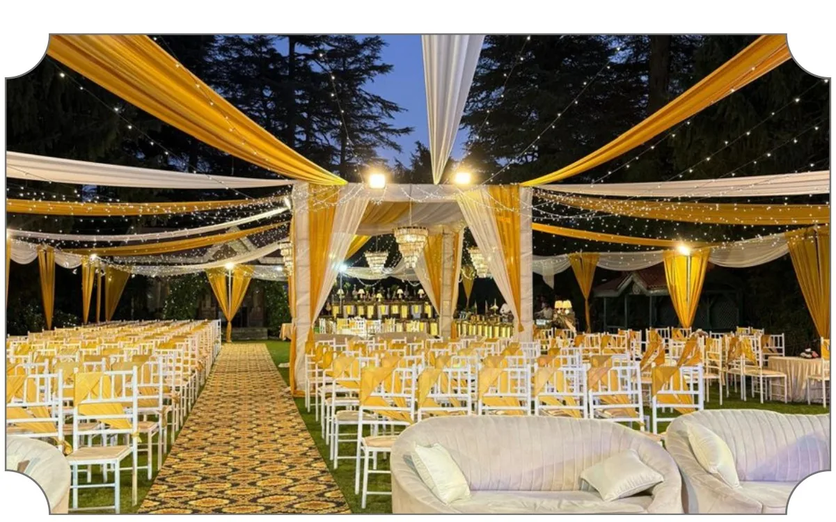 Garden of Princess — open lawn wedding venue at Woodville Palace with mountain views