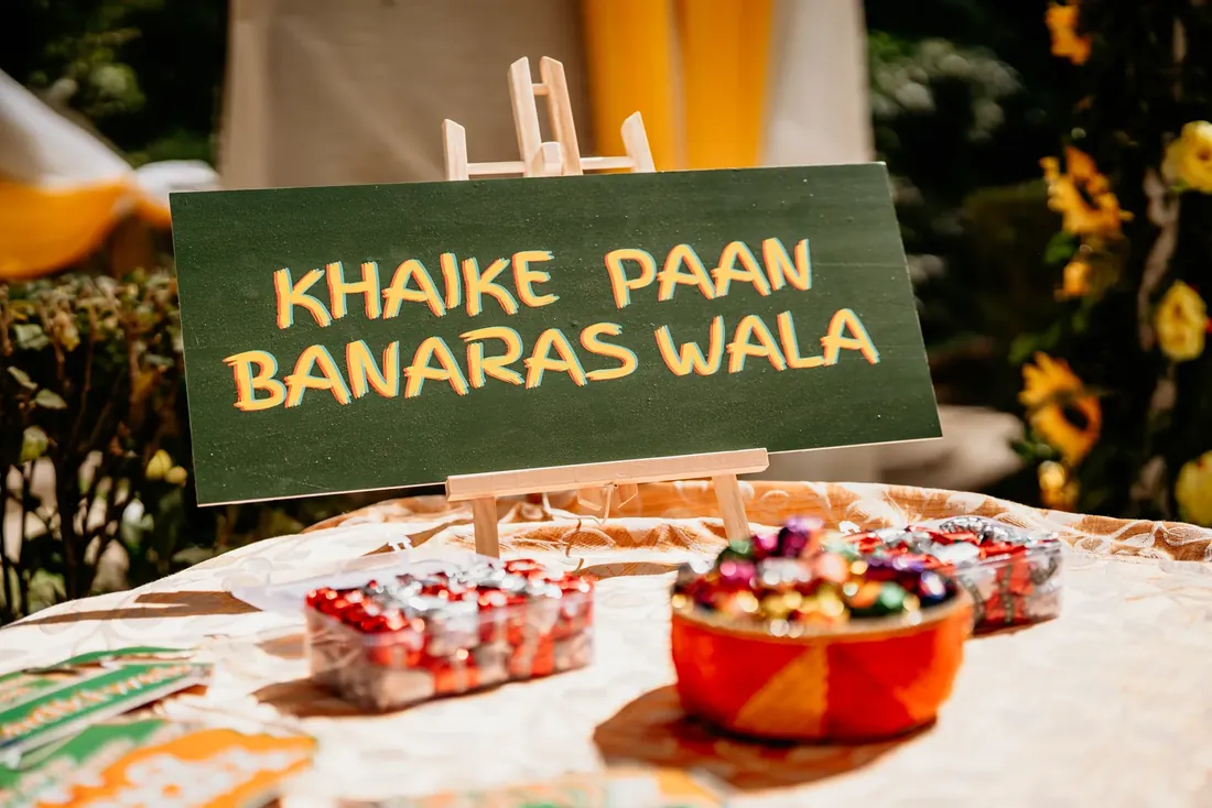 Haldi ceremony decor at Woodville Palace Shimla — sunflowers, marigold and yellow drapes on the palace lawn