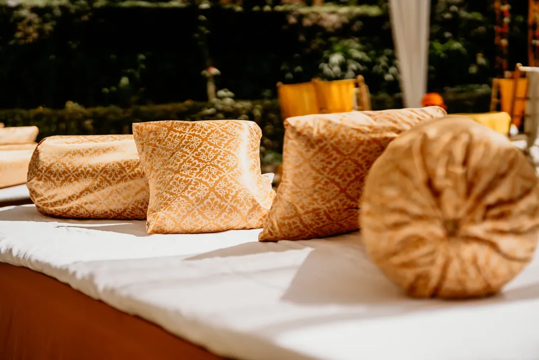 Haldi ceremony decor at Woodville Palace Shimla — sunflowers, marigold and yellow drapes on the palace lawn